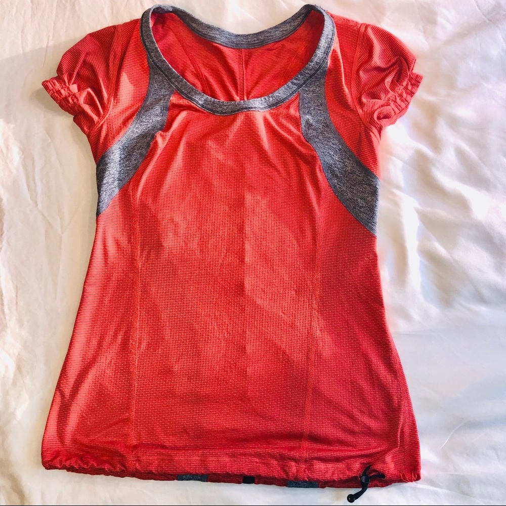 Pink/Gray Lululemon Workout T Shirt